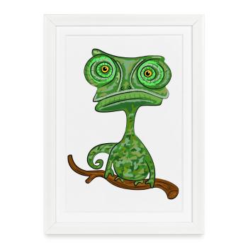 chameleon - Framed poster (27 × 37 cm) - white - Front