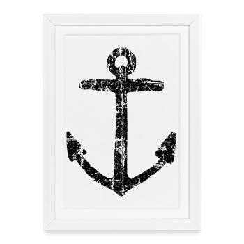 Ancre (Noire) - Affiche encadrée (27 × 37 cm) - blanc - Devant