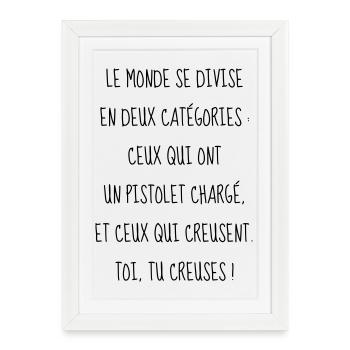 Cinéma / Citation / Série télé / Geek - Affiche encadrée (27 × 37 cm) - blanc - Devant