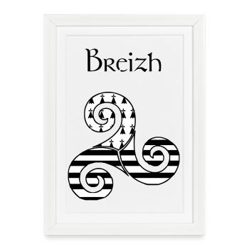 bretagne - Affiche encadrée (27 × 37 cm) - blanc - Devant