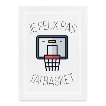je peux pas j'ai basket - Affiche encadrée (27 × 37 cm) - blanc - Devant