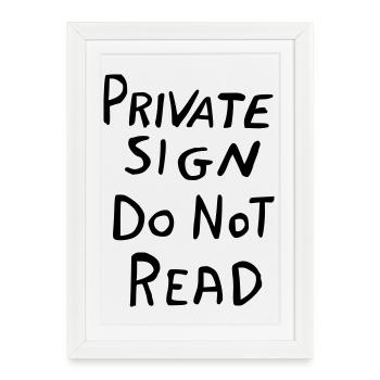 Private Area Sign – Funny Secret Design - Framed poster (27 × 37 cm) - white - Front