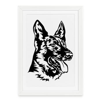 Hollandse Herdershond - Framed poster (27 × 37 cm) - white - Front