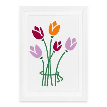 Flowers - Framed poster (27 × 37 cm) - white - Front