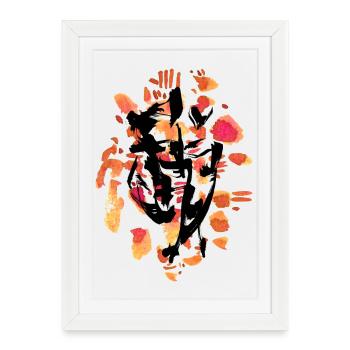 Abstract face - Framed poster (27 × 37 cm) - white - Front