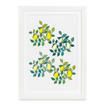lemons 4x - Framed poster (27 × 37 cm) - white - Front