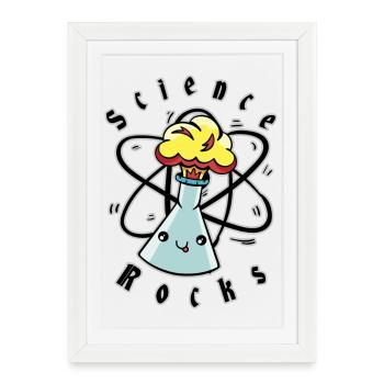 La science roche - Affiche encadrée (27 × 37 cm) - blanc - Devant