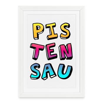 Pistensau Après-Ski Ski Citations sympas - Affiche encadrée (27 × 37 cm) - blanc - Devant