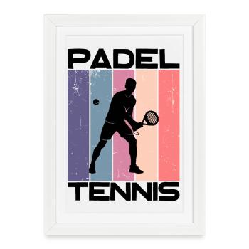 Padel Tennis Statement Player Stage Training - Affiche encadrée (27 × 37 cm) - blanc - Devant