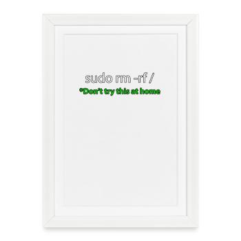 Sudo Command Joke Tee - Framed poster (27 × 37 cm) - white - Front