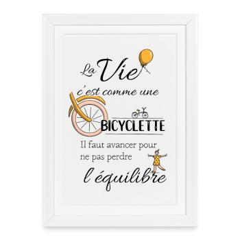 Equilibre et bicyclette - Affiche encadrée (27 × 37 cm) - blanc - Devant