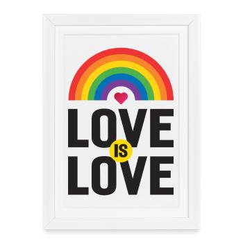 Mois de la fierté LGBTQ - Love is Love - Affiche encadrée (27 × 37 cm) - blanc - Devant