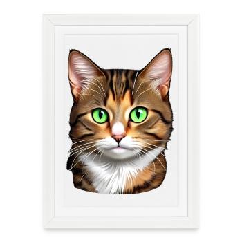 Cute cat - Framed poster (27 × 37 cm) - white - Front