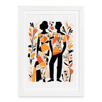 Art abstrait homme et femme - Affiche encadrée (27 × 37 cm) - blanc - Devant