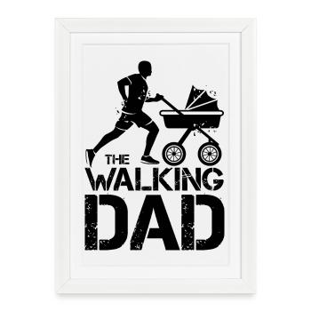 the walking dad buggy running symbol funny icon - Framed poster (27 × 37 cm) - white - Front