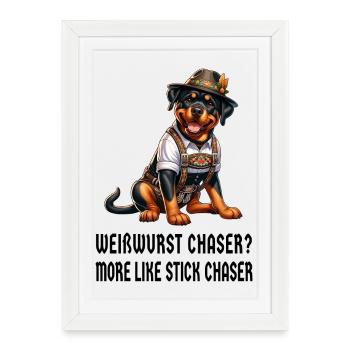 Rottweiler Weisswurst Design - Framed poster (27 × 37 cm) - white - Front
