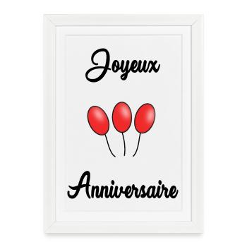 ALLES GUTE ZUM GEBURTSTAG. ALLES GUTE ZUM GEBURTSTAG. JAHRESTAG. - Gerahmtes Poster (27 × 37 cm) - Weiß - Vorne