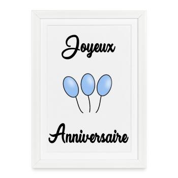 ALLES GUTE ZUM GEBURTSTAG. ALLES GUTE ZUM GEBURTSTAG. JAHRESTAG. - Gerahmtes Poster (27 × 37 cm) - Weiß - Vorne