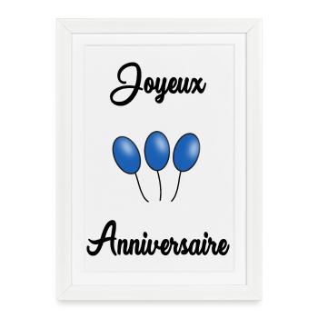 JOYEUX ANNIVERSAIRE - Affiche encadrée (27 × 37 cm) - blanc - Devant