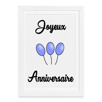 JOYEUX ANNIVERSAIRE - Affiche encadrée (27 × 37 cm) - blanc - Devant
