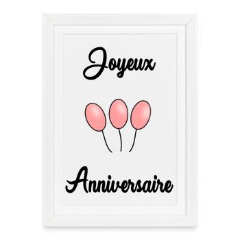 JOYEUX ANNIVERSAIRE - Affiche encadrée (27 × 37 cm) - blanc - Devant