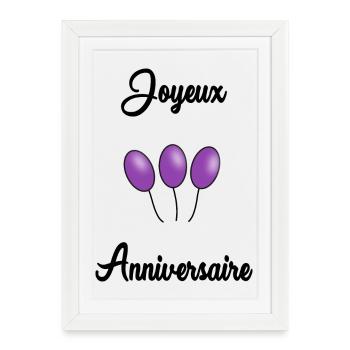 JOYEUX ANNIVERSAIRE - Affiche encadrée (27 × 37 cm) - blanc - Devant