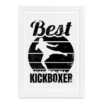 Kickboxer drôle - Affiche encadrée (27 × 37 cm) - blanc - Devant