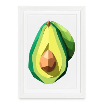 Avocado Vegan Geometric Superfood Geometry - Framed poster (27 × 37 cm) - white - Front