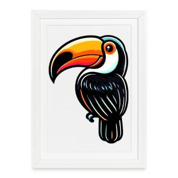 Toucan - Affiche encadrée (27 × 37 cm) - blanc - Devant
