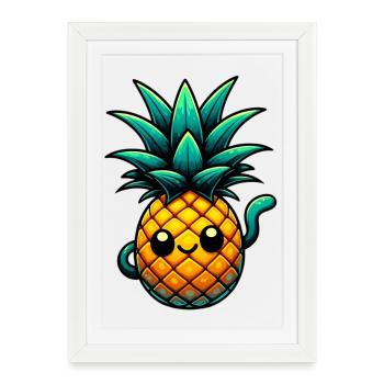 Ananas - Affiche encadrée (27 × 37 cm) - blanc - Devant