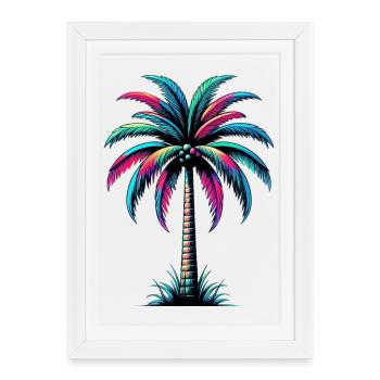 Palm tree - Framed poster (27 × 37 cm) - white - Front