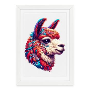 Alpaga - Affiche encadrée (27 × 37 cm) - blanc - Devant