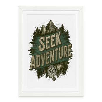 La montagne aventure - Affiche encadrée (27 × 37 cm) - blanc - Devant