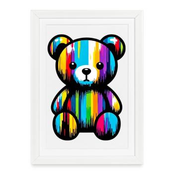 Orso Orsacchiotto Ours en peluche - Affiche encadrée (27 × 37 cm) - blanc - Devant
