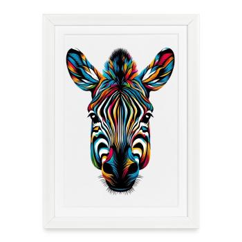 Zèbre - Affiche encadrée (27 × 37 cm) - blanc - Devant