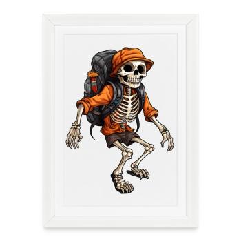 Skeletons Hiking / Mountaineer Skeleton - Framed poster (27 × 37 cm) - white - Front