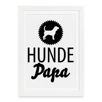 Papa chien - Affiche encadrée (27 × 37 cm) - blanc - Devant