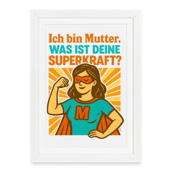 Super maman - Affiche encadrée (27 × 37 cm) - blanc - Devant