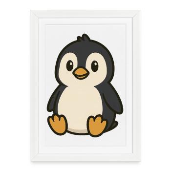 Cute Cartoon Penguin – Arctic Friend - Framed poster (27 × 37 cm) - white - Front