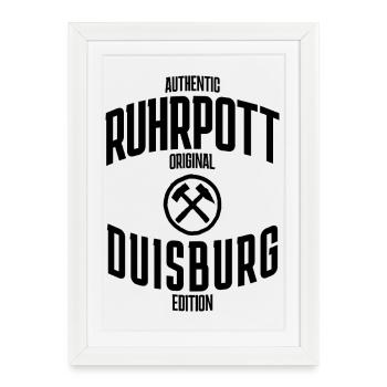 Authentic Ruhrgebiet original Duisburg edition - Framed poster (27 × 37 cm) - white - Front
