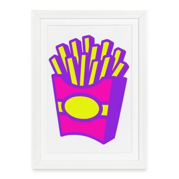 Frites Pop Art - Affiche encadrée (27 × 37 cm) - blanc - Devant
