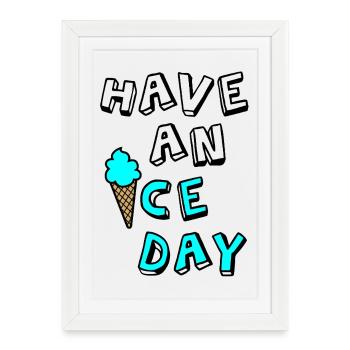 Cream Comic Summer Holiday Cool Sayings Cream Fun - Framed poster (27 × 37 cm) - white - Front