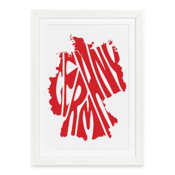 Retro Map of Germany - Framed poster (27 × 37 cm) - white - Front
