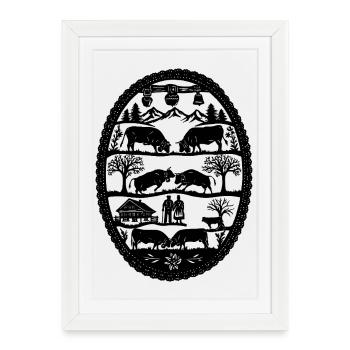 Eringer black - Framed poster (27 × 37 cm) - white - Front