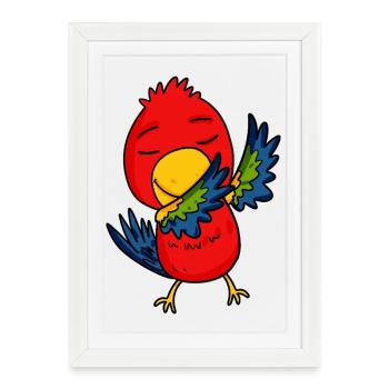 Motif de perroquet coloré - Affiche encadrée (27 × 37 cm) - blanc - Devant