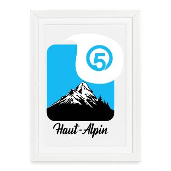 Haut Alpin département des hautes alpes 05 - Affiche encadrée (27 × 37 cm) - blanc - Devant