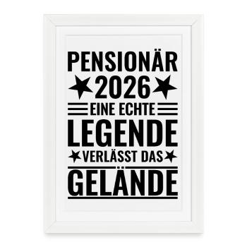Retraité 2026 - Une légende quitte le site - Affiche encadrée (27 × 37 cm) - blanc - Devant