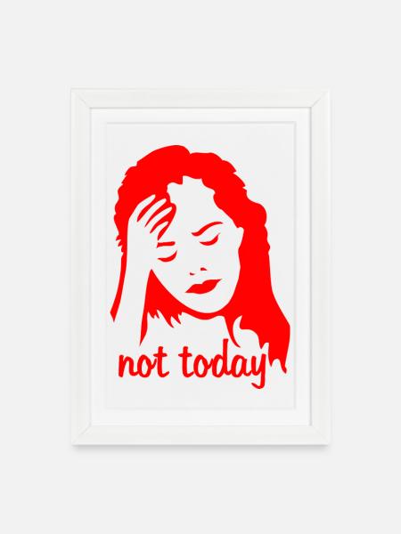 Frau hat Kopfschmerzen - Gerahmtes Poster (27 × 37 cm) - Weiß