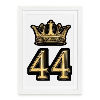 44 Nombre Couronne - Affiche encadrée (27 × 37 cm) - blanc - Devant
