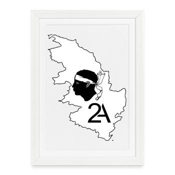 Corse du sud - Affiche encadrée (27 × 37 cm) - blanc - Devant